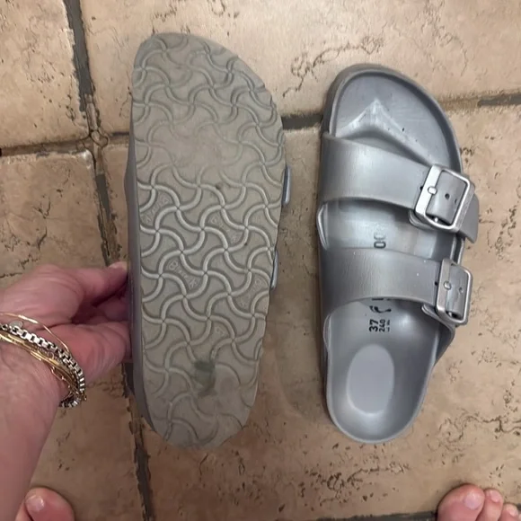 Birkenstock Silver Sandals Arizona Essentials - Picture 6 of 12